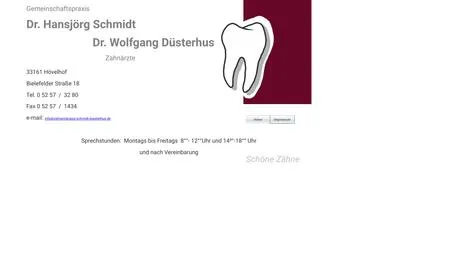 Dr.med.dent. Hansj&ouml;rg Schmidt Zahnarzt in H&ouml;velhof ansehen