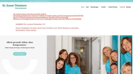 Dr.med.dent. Susan Thiemann Zahnärztin besuchen