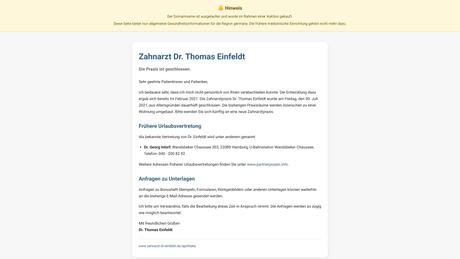 Dr.med.dent. Thomas Einfeldt Zahnarzt in Hamburg ansehen